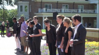 An Elon student claimed to have found an offensive note left on his off-campus apartment door. The note made reference to a racial slur. At the last college coffee of the 2012-2013 school year, students protested “intolerance” at how Elon reacts to situations like this. Earlier this year, two roommates claim to have woken up to a swastika and “KKK” written on the whiteboard on their dorm room. Following our report on the event, Smith Jackson explained why he didn’t send out a campus-wide email alert on this racial incident.  Student protest story:  http://elonlocalnews.com/2013/05/students-protest-intolerance-at-college-coffee/   Community Reactions story:  http://elonlocalnews.com/2013/09/elon-community-reacts-to-racial-bias-incident/