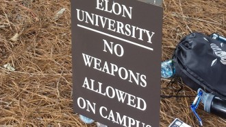 New signs posted around Elon warn that weapons are not allowed on campus.