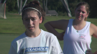 ELN Morning Anchor, Ashley McGetrick, gets ready for some tug-o-war.