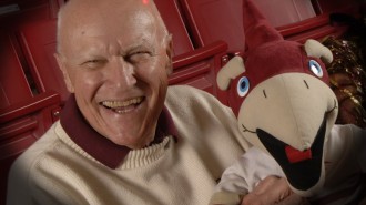 Rev. John G. Truitt '53 was an avid Elon athletics fan. He and his wife Dolores Hagan Truitt '53 even celebrated their 50th wedding anniversary at Rhodes Stadium in 2004. (photo courtesy: E-Net)