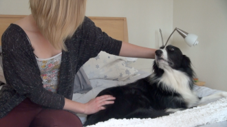 Senior Emily Tryon and her 3- year old Border Collie named  Izzy