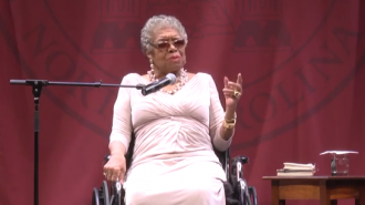 Dr. Maya Angelou at Elon's Fall Convocation in 2012.