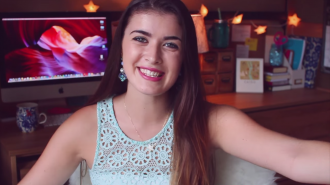 Elon YouTuber Katy Bellotte filming one of her first videos since arriving at college.