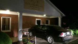Car crash at Elon Animal Hospital