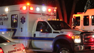 Two Elon University students were taken to Cone Memorial Hospital in Greensboro after being hit by a car around 8 p.m. Sunday in the crosswalk between Belk Library and the Powell Building.  Photo credit: Hali Tauxe