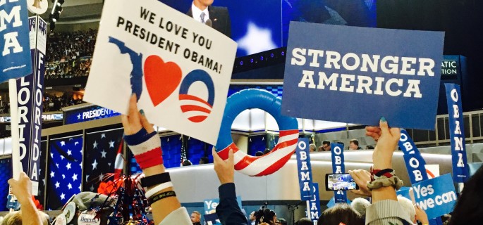 Crowd excited to hear from Pres. Obama