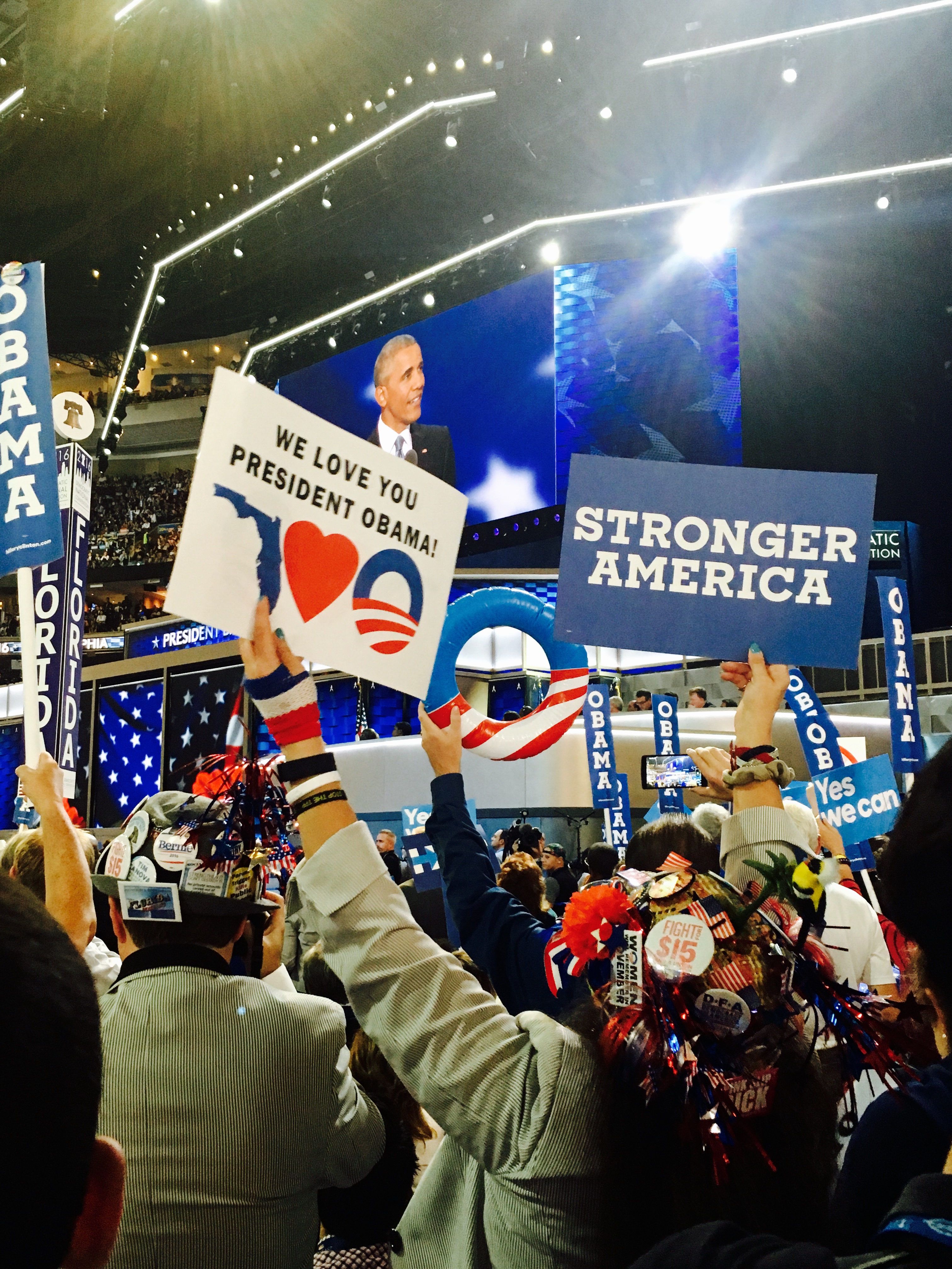 Crowd excited to hear from Pres. Obama